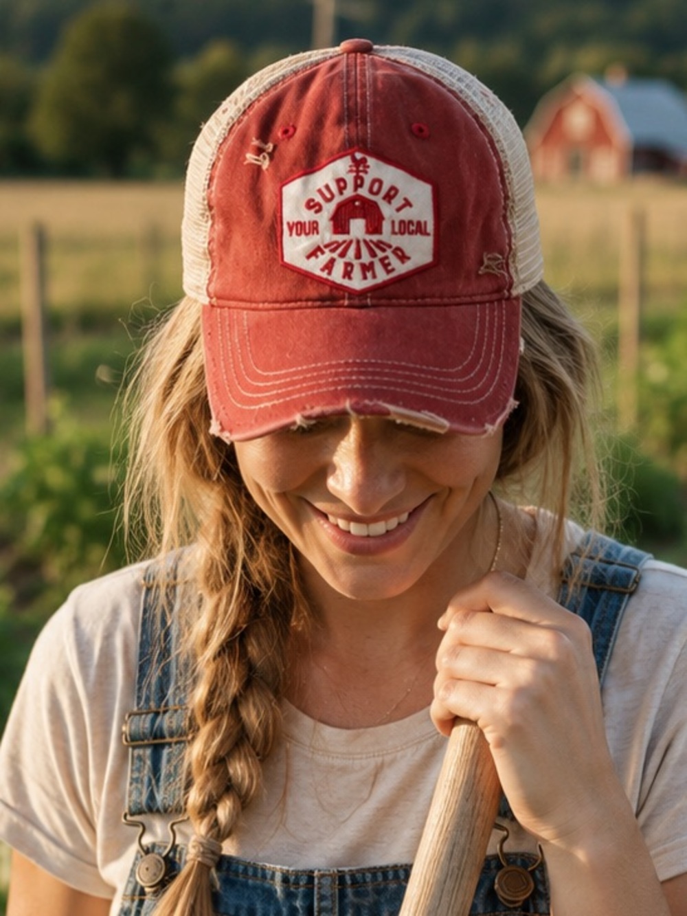 Support Your Local Farmer Distressed Trucker Hat – Legacy Brand | Snap Back Cap